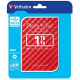 Verbatim HDD E2.5" 1TB USB 3.0 Store'n'Go 53203, Red | ePonuda.com
