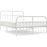 Metalni okvir kreveta uzglavlje i podnožje bijeli 150 x 200 cm | shoptok.hr