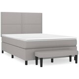  Krevet box spring s madracem svjetlosivi 140x200 cm od tkanine | shoptok.hr