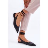 Boto Women's Tied Pointed Ballerinas Black Turriso | shoptok.hr