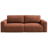 Sklopiva/s prostorom za odlaganje sofa od šenila boja terakote 252 cm Kona –