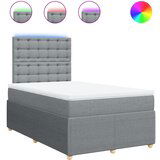 Maison Chic Box spring postelja - Vzmetna postelja z vzmetnico svetlo siva 120x200 cm blago SL17133, (21894940) | Shoptok.si