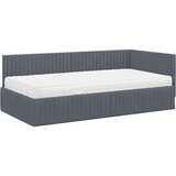  Kutni krevetni okvir s madracem 2 kom. Tamnosiva 100 x 200 cm | Shoptok.si