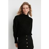 Trendyol Black Knit Detail Stand Up Collar Knitwear Sweater cene