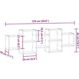 vidaXL Stenska polica siva sonoma 129x18x42 cm inženirski les | Shoptok.si