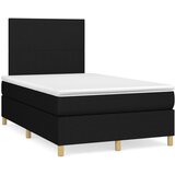 vidaXL Box spring postelja z vzmetnico LED črna 120x190 cm blago Cene