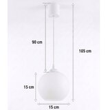Brilagi LED luster na sajli RETRO GLASS 1xE27/60W/230V prečnik 15 cm bela | Eponuda.com