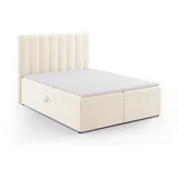 bež boxspring krevet s prostorom za pohranu 160x200 cm gina –