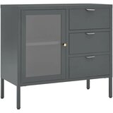  Komoda antracit 75 x 35 x 70 cm od čelika i kaljenog stakla | shoptok.hr