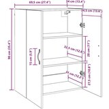 vidaXL Zidni ormarić hrast artisan 69.5 x 34 x 90 cm Konstruirano drvo | shoptok.hr