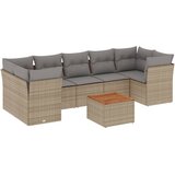  8-dijelni set vrtnih sofa od poliratana s jastucima bež | shoptok.hr