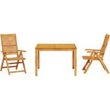  Vrtni set za objed 3 kom. Smeđa Čvrsto drvo akacije 110 x 110 x 75 cm | Shoptok.si