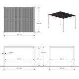  Sojag Milo 1012 | Čelična pergola s krovom sa žaluzinama | Crna | 3x3 5m | shoptok.hr
