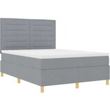  LED Box Spring Krevet Svijetlo siva 160 x 200 cm tkanina | shoptok.hr