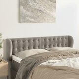  Uzglavlje s ušima svjetlosivo 147x23x78/88 cm baršunasto | shoptok.hr
