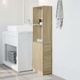 vidaXL Ozka kopalniška kredenca s kolesi sonoma hrast inženirski les | Shoptok.si