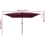  Vrtni suncobran Bordeaux Crvena 295 x 295 x 245 cm | shoptok.hr