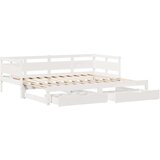 vidaXL Izvlečna dnevna postelja s predali bela 80x200cm trdna borovina | Shoptok.si