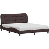  The Living Store Postelja z vzmetnico temno rjava 160x200 cm blago - Postelja, (21496932) | Shoptok.si