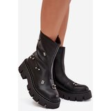 Boto Warm Women's Ankle Boots with Zipper and Decorations Black Thavira | Shoptok.si