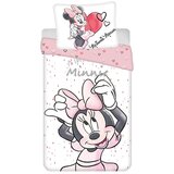 Jerry Fabrics Bela/rožnata enojna bombažna otroška posteljnina 140x200 cm Minnie "White" – | Shoptok.si
