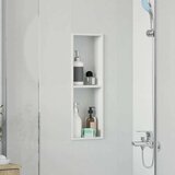 vidaXL Ničica za tuš Bijelo 60 x 20 x 9.5 cm Nehrđajući čelik | shoptok.hr
