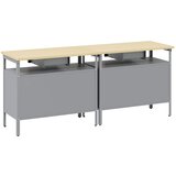  Set radnog stola s ladicama 2 pcs Crna i Siva 200 x 55 x 85 cm | Eponuda.ba