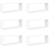  Kockaste zidne police 6 kom bijele 60 x 15 x 23 cm drvene | shoptok.hr
