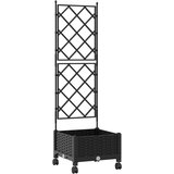  Vrtni saksija s rešetkom i kotačima Crna 40 x 40 x 131,5 cm PP | shoptok.hr