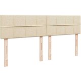 vidaXL Box spring postelja z vzmetnico krem 180x200 cm blago, (21306213) | Shoptok.si
