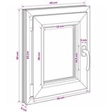  Unutarnja boja prozora u podrumu bijela RISOR 50 x 55 cm - Bijela 45 x 50 cm (Dvostruki sloj) Nagibanje i okretanje lijevo | shoptok.hr