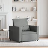  3-v-1 Enosobni Kavč, Sedežna Postelja Temno Siva Tkanina | Shoptok.si