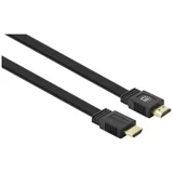 Manhattan HDMI priključni kabel 2.00 m 355612 dvostruko zaštićen, plosnati, plosnata izvedba, high speed HDMI sa eternetom crna [1x muški konektor HDMI - 1x muški konektor HDMI]