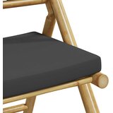  3-dijelni sklopivi bistro set s tamnosivim jastucima bambus | shoptok.hr