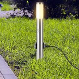  Spoljašnja lampa sa senzorom + 2 utičnicama 1xE27/60W/230V IP44 60cm mat hrom | Eponuda.com