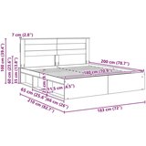  Konstrukcija postelje Beton 180 x 200 cm Masivno borovo les, (5000103659) | Shoptok.si