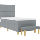 vidaXL vzmetnica z okvirjem in klopjo svetlo siva 90x190 cm tkanina | Shoptok.si