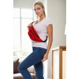 Dewberry 72422 Unisex 2 Compartment Shoulder and Waist Bag-RED Cene