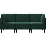  Set namještaja za dnevni boravak 3 pcs Tamnozelena Baršun | shoptok.hr