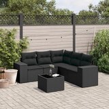  6-dijelni set vrtnih sofa s jastucima crni od poliratana | shoptok.hr