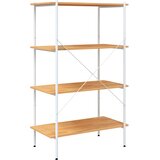 Police s 4 razine bijele i boja hrasta 80 x 40 x 130 cm | Eponuda.com