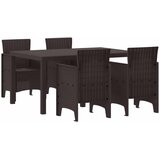  Vrtni set za objed 5 pcs Smeđa Polt ratan | shoptok.hr