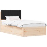  Krevetni okvir s tapiciranim uzglavljem Crna 100 x 200 cm | shoptok.hr