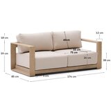 Kave Home Bež/u svijetloj prirodnoj boji vrtna sofa od masivnog bagrema Ambra – | shoptok.hr