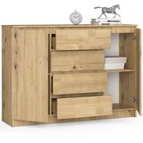 AKORD Komoda, 2 Vrata In 4 Predali, Hrast Artisan, (5000332234) | Shoptok.si