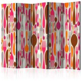  Paravan u 5 dijelova - Cutlery - pink and violet II [Room Dividers] 225x172 Cijene