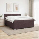  LED okvir za krevet s madracem Tamno smeđa 200 x 200 cm Tkanina | shoptok.hr