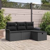  Sjedeća garnitura za vrt 4 kom. Poli ratan Svjetlosiva 196 x 117 x 85 cm | shoptok.hr