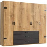 MID.YOU omara s klasičnimi vrati, barve grafita, barve hrasta | Shoptok.si