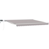 vidaXL Ručno uvlačiva tenda s LED svjetlom Svjetlosiva 400x350 cm, Tenda zamjenski materijal za okvir 4x3.5 m Svjetlosiva | shoptok.hr